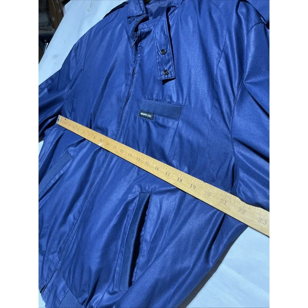 Vintage Members Only Navy Blue Bomber Jacket Mens 44 Full Zip Insulated Thailand